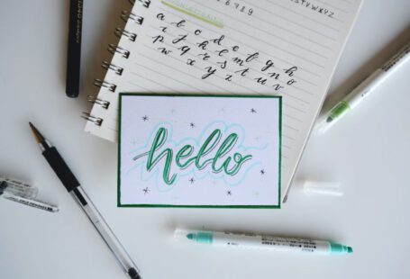 Speak English - green and white Hello board decor