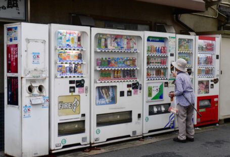 Japanese Drinks - white and red vending machine