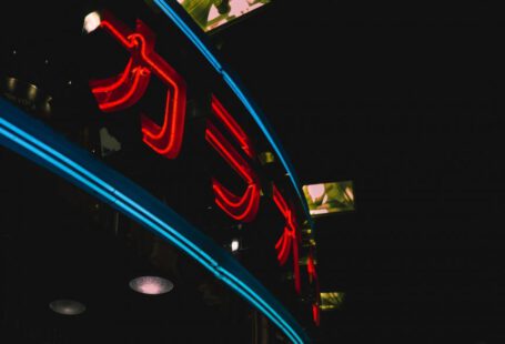 Karaoke Japan - black and red neon signage