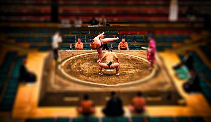 Sumo Wrestling - people playing on stadium during daytime