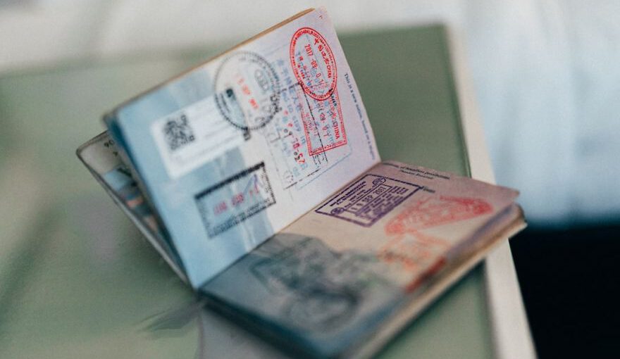 Travel Visa - white and red labeled box