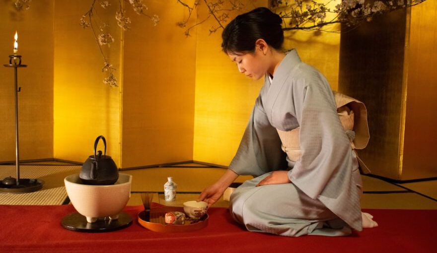 Tea Ceremony - woman siting inside room