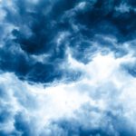 Typhoon - white clouds and blue sky