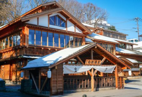 Japanese Onsen - brown wooden house near trees during daytime