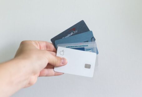 Credit Card - white and blue magnetic card