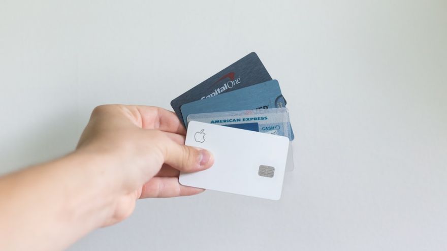 Credit Card - white and blue magnetic card