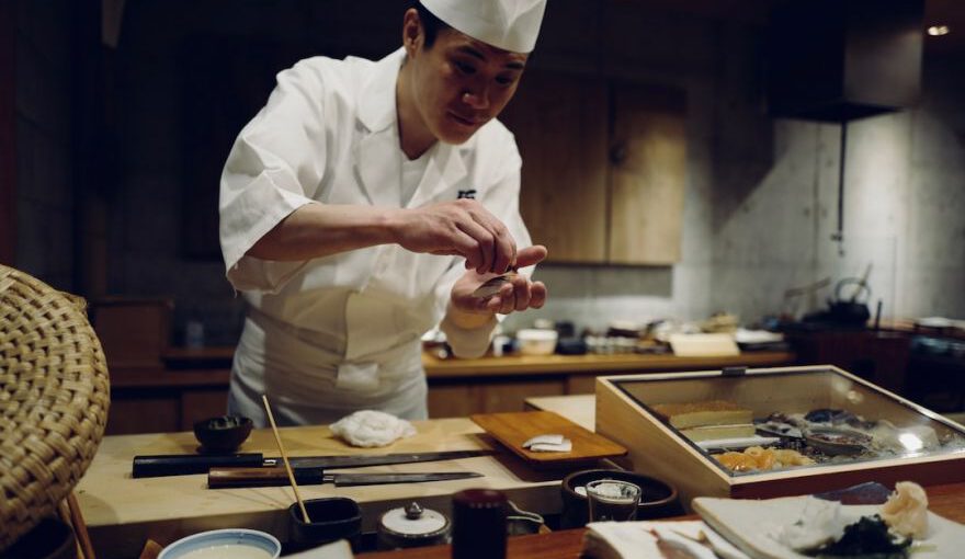 Japanese Cuisine - man in chef suit