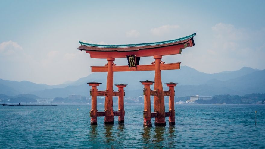 Japan Exports - red shrine in body of water