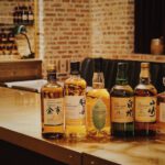 Japanese Whiskies - six liquor bottles