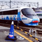 Japanese Train - white and blue train on rail tracks